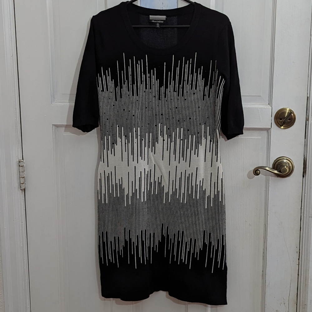 Allison Brittney Black & White Sweater Dress